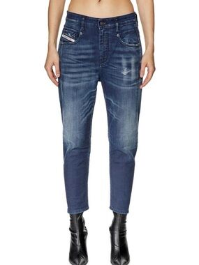 Diesel Industry Fayza Relaxed Boyfriend Jeans Size 28 Blue Stretch Denim